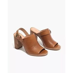 Madewell Slingback Heels Sz 8.5 The Riley Convertible Mule Brown Shoes